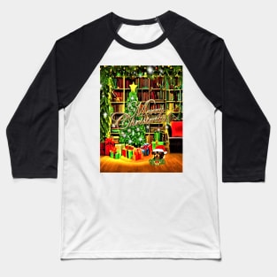 Christmas Greetings with a Cute Dachshund Puppy Baseball T-Shirt